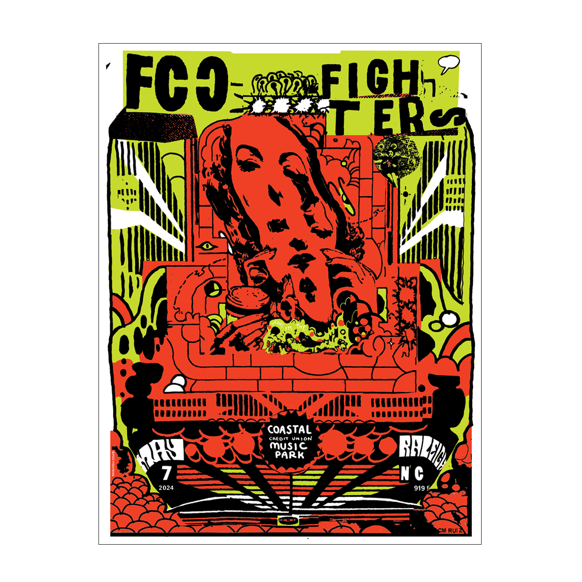 Raleigh, NC Poster - Regular Print – Foo Fighters