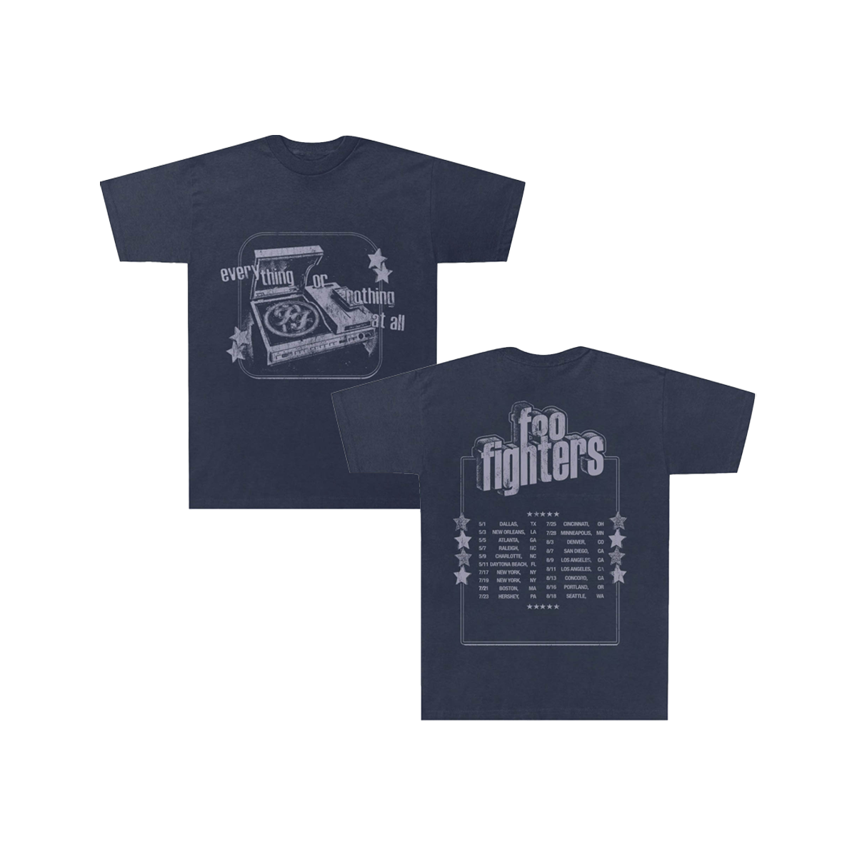 Record Player Tee - Navy