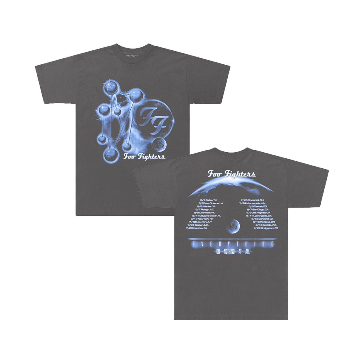 Foo Fighters T-Shirt Ufficiale Unisex 'FF High Build', Bianca, Stampa In Rilievo, Taglie S-XXL